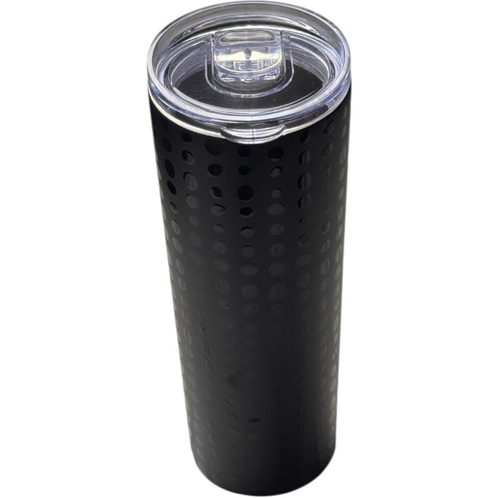 Modern Expressions Black Dot Travel Tumbler with Lid NWT